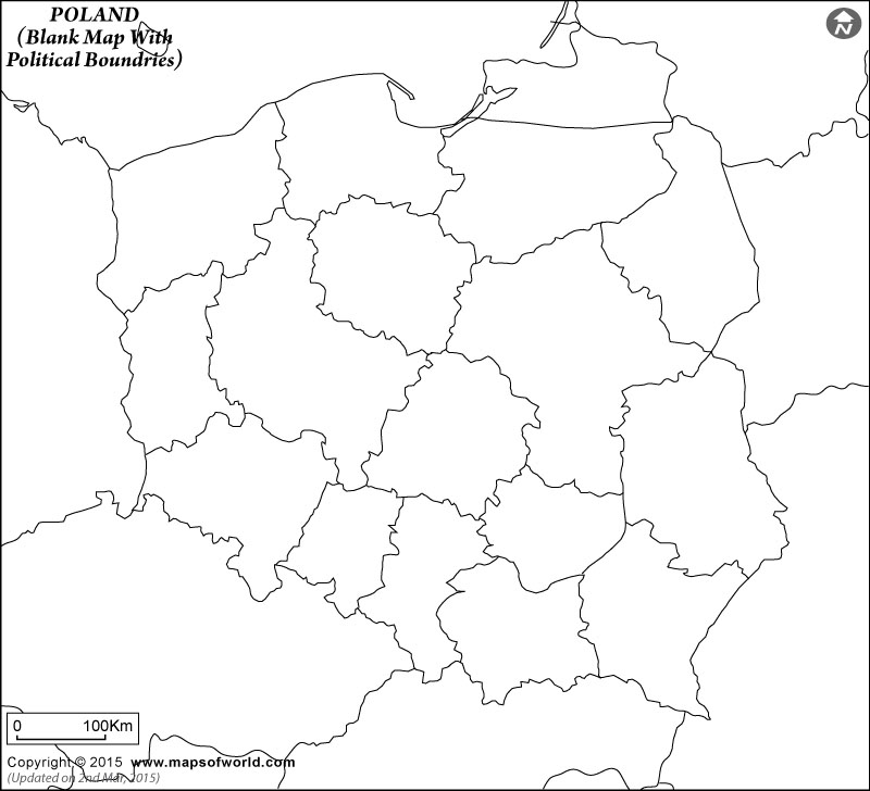 Poland Map Outline Blank Map of Poland