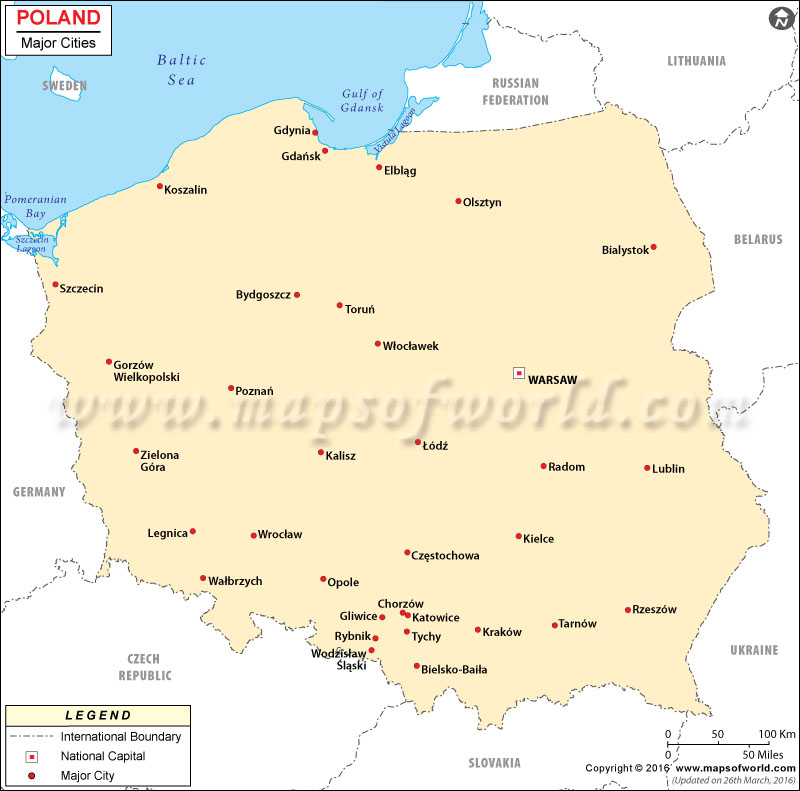 Map of Poland Cities Cities in Poland