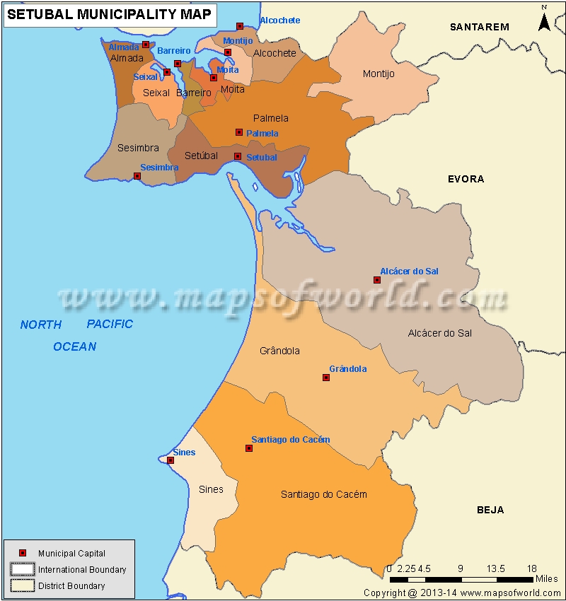 Setubal Mapa Portugal Map Setubal Portugal