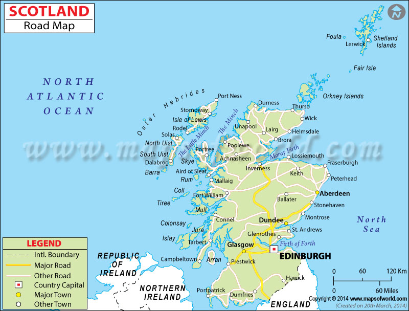 Road Map of Scotland