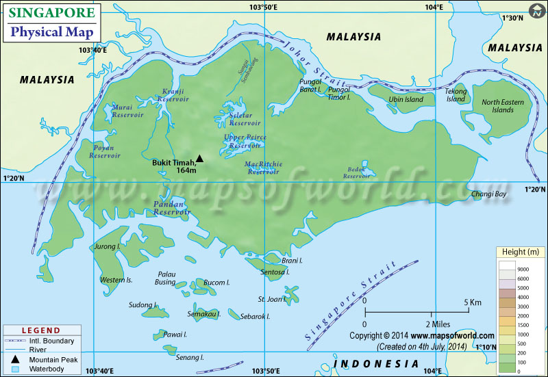 Physical Map of Singapore