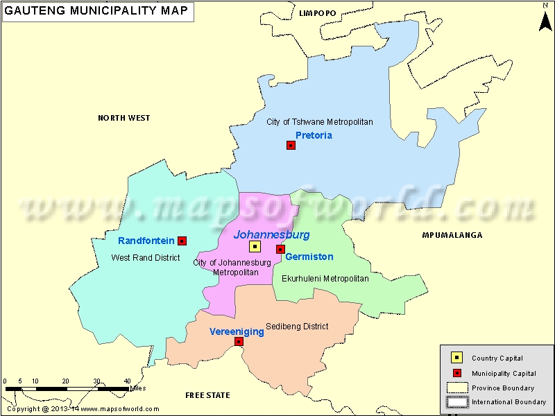 Gauteng Map Gauteng Province Map