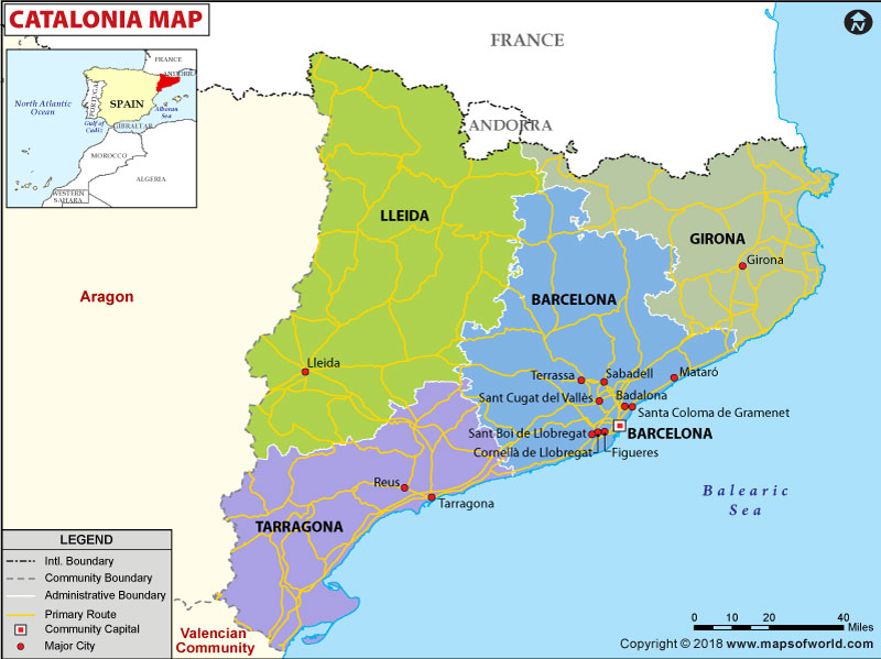 Catalonia Map Catalonia Autonomous Community Map