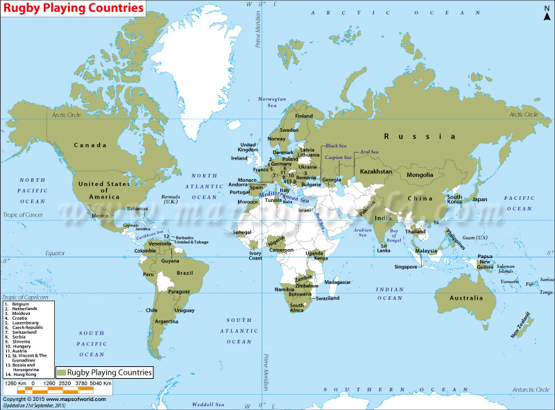 Rugby Playing Countries, Rugby World Cup Participating Countries