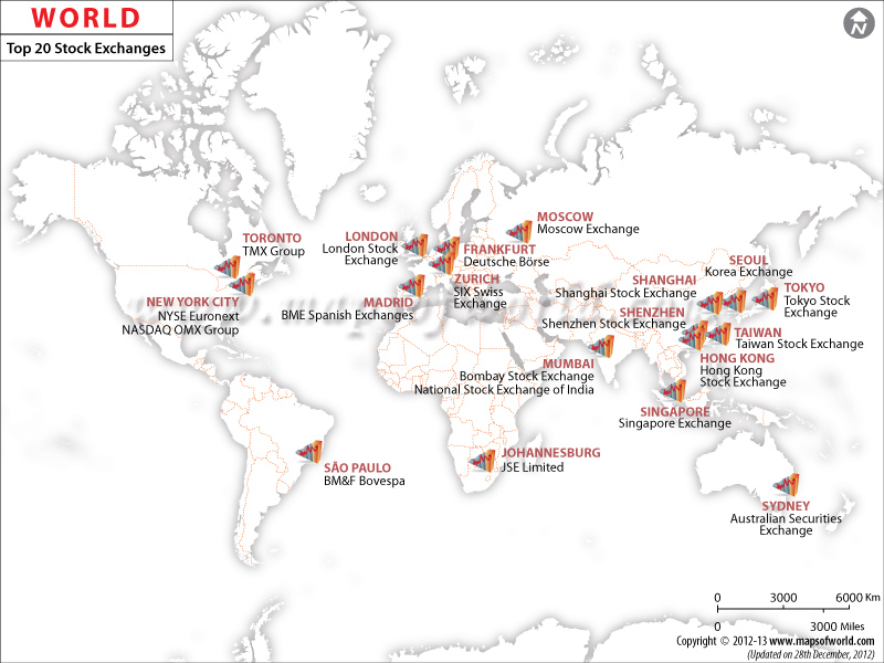 World Stock Market Map World Stock Markets
