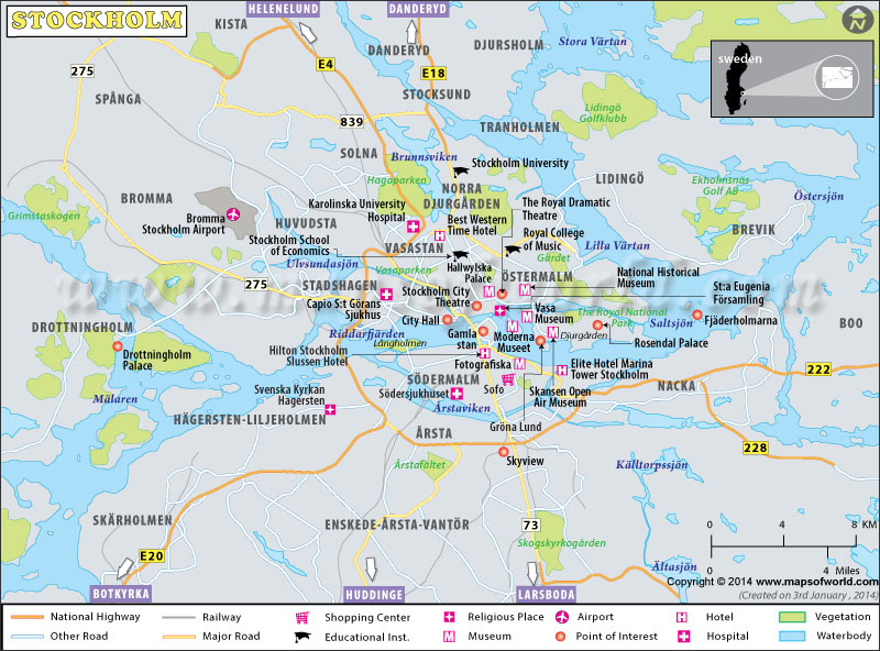 Map of Stockholm, Sweden