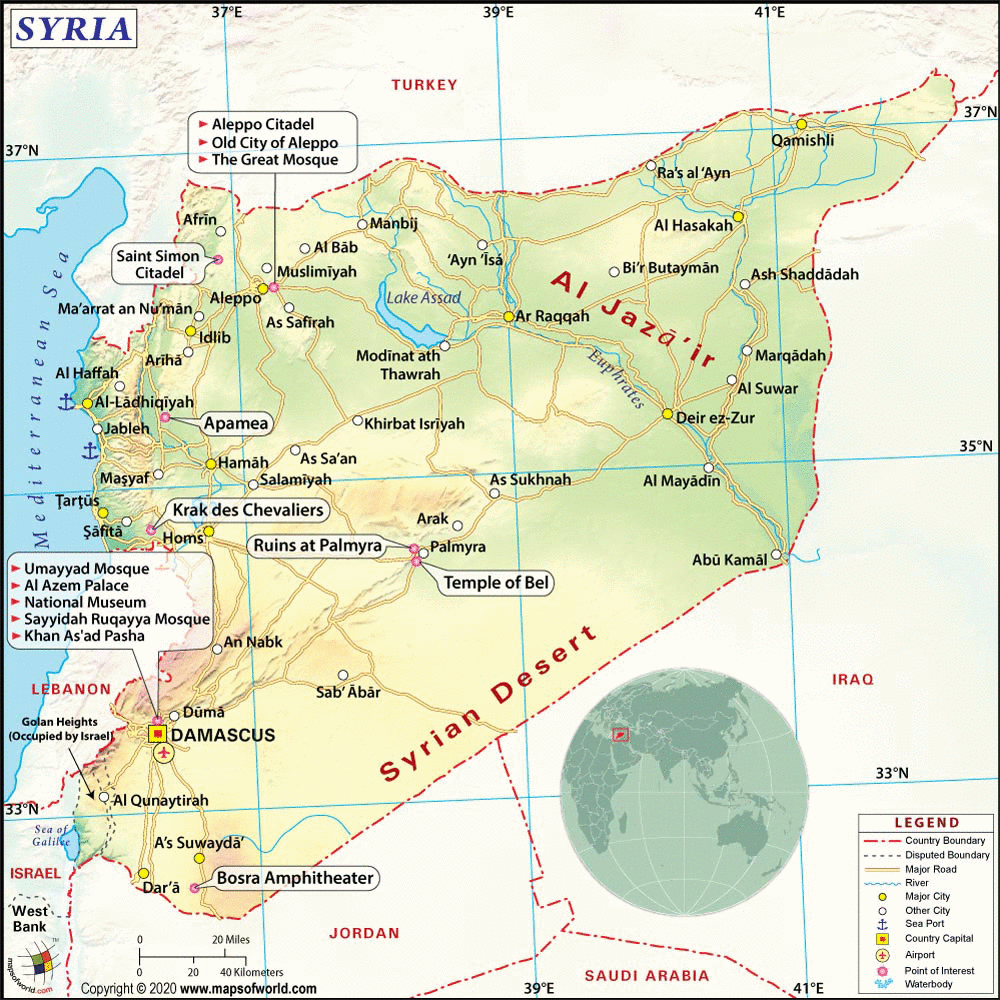 Syria Map, Map of Syria