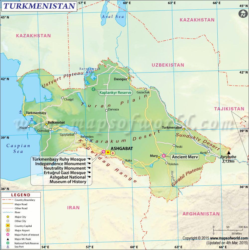 Turkmenistan Map Map of Turkmenistan Collection of Turkmenistan Maps