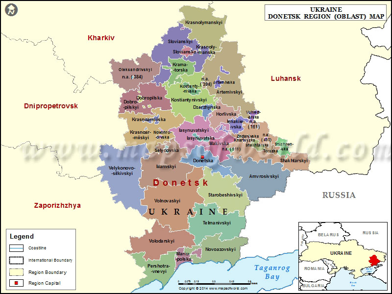 Map Map of Region (Oblast), Ukraine