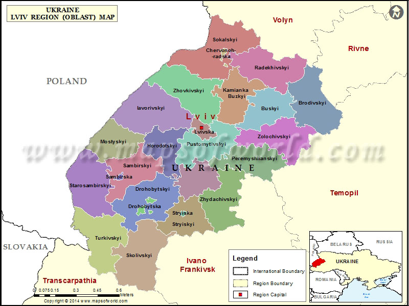 Lviv Map Map of Lviv Region (Oblast), Ukraine