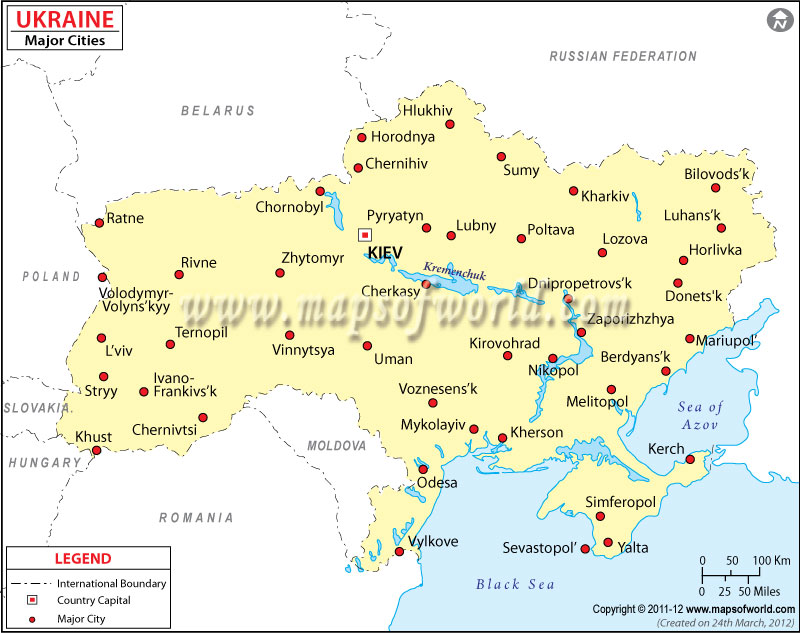 Ukraine Cities Map Cities in Ukraine
