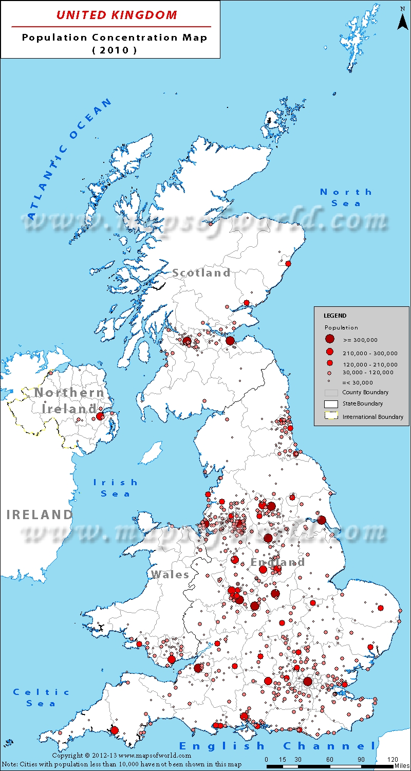 UK Population Map UK map by Population