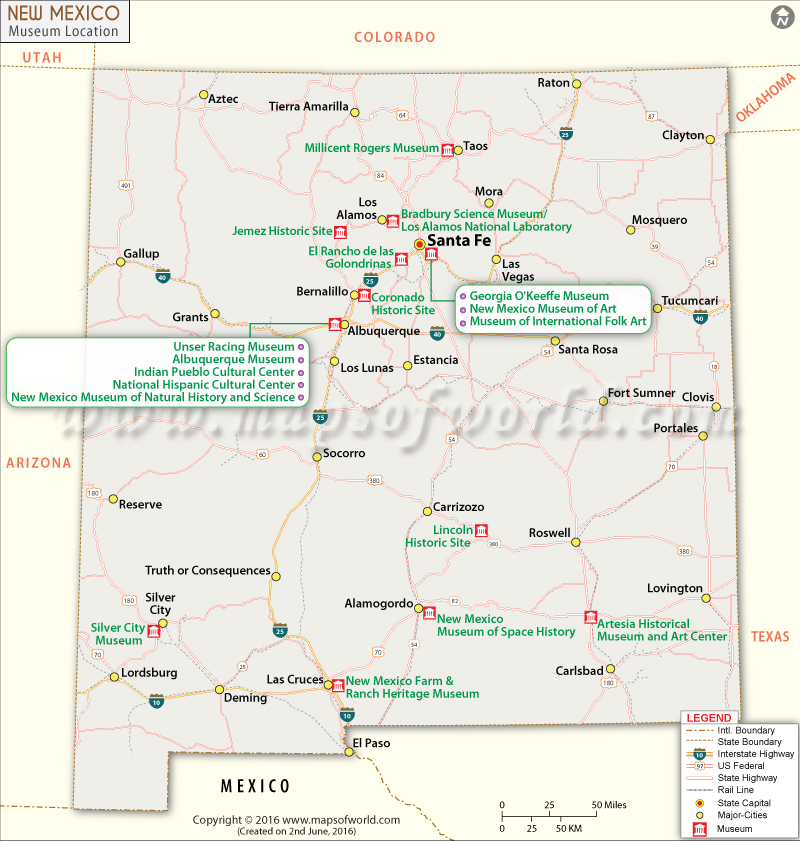 List of Museums in New Mexico New Mexico Museums Map
