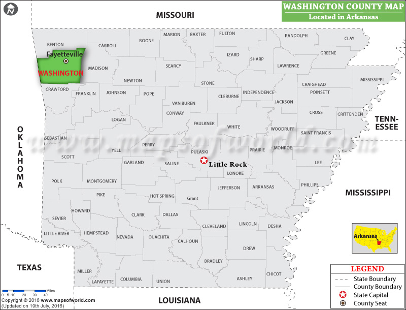 Washington County Map, Arkansas
