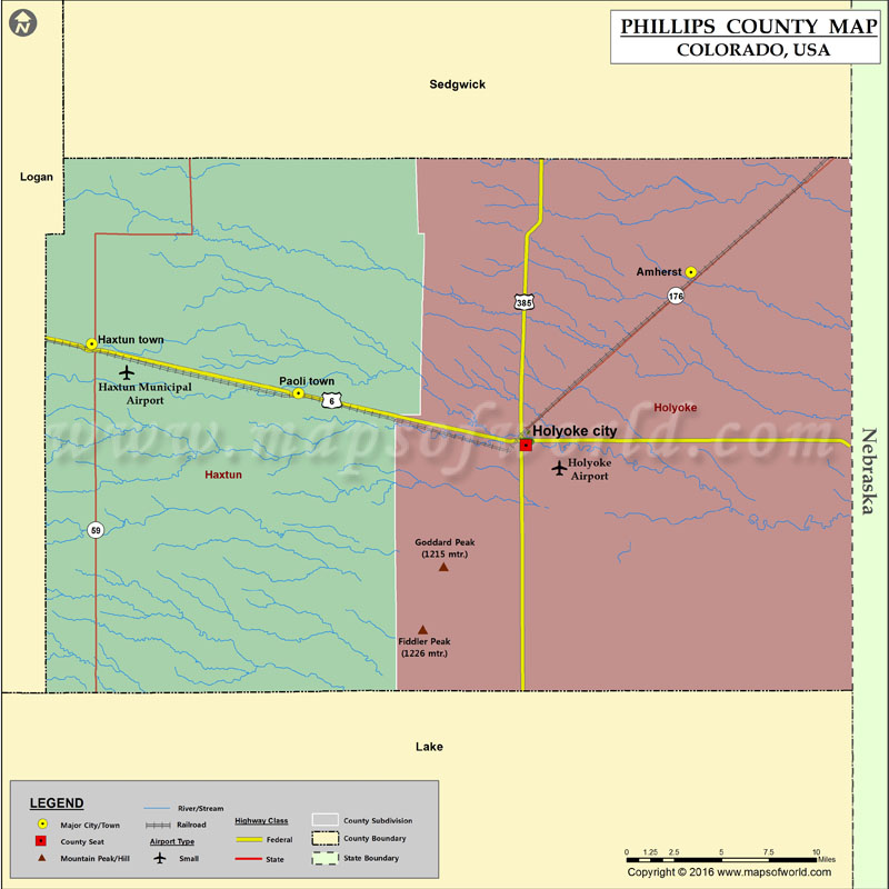 Phillips County Map, Colorado Map of Phillips County, CO