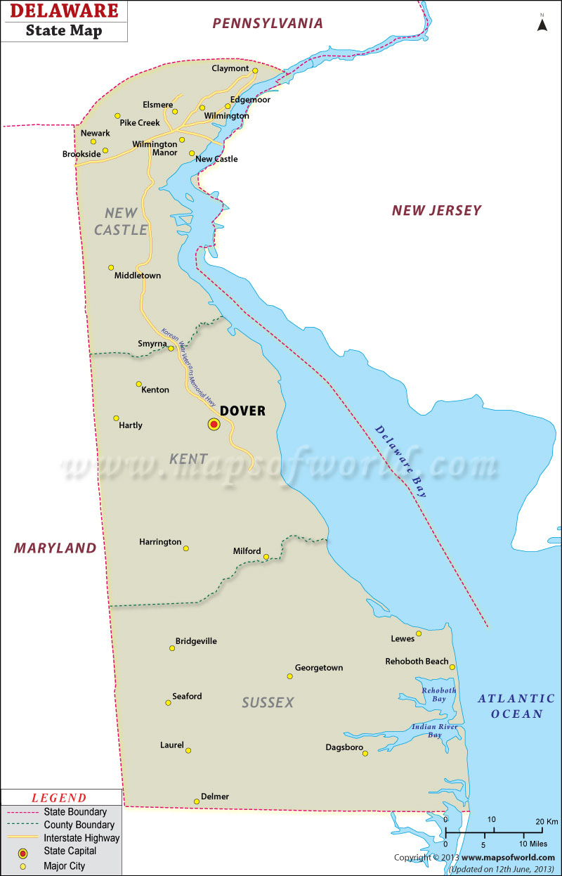 Map of Delaware State