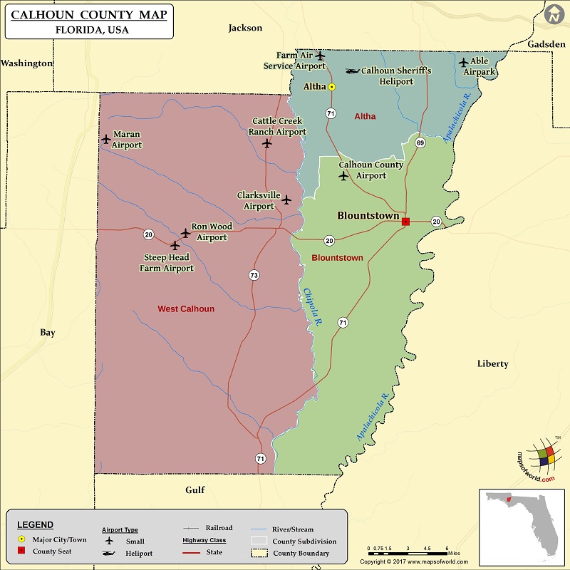 Calhoun County Map, Florida