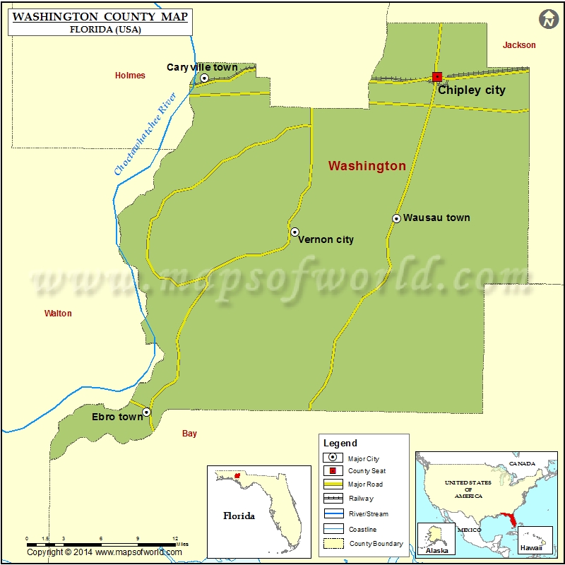 Washington County Map, Florida