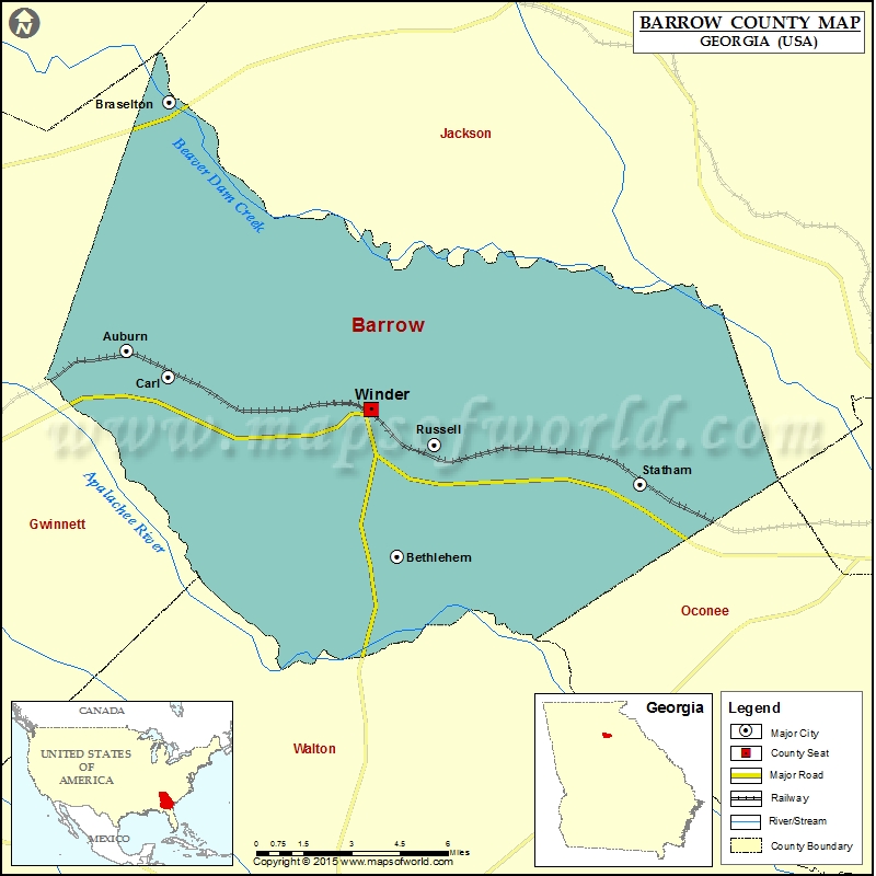 Barrow County Map, Map of Barrow County