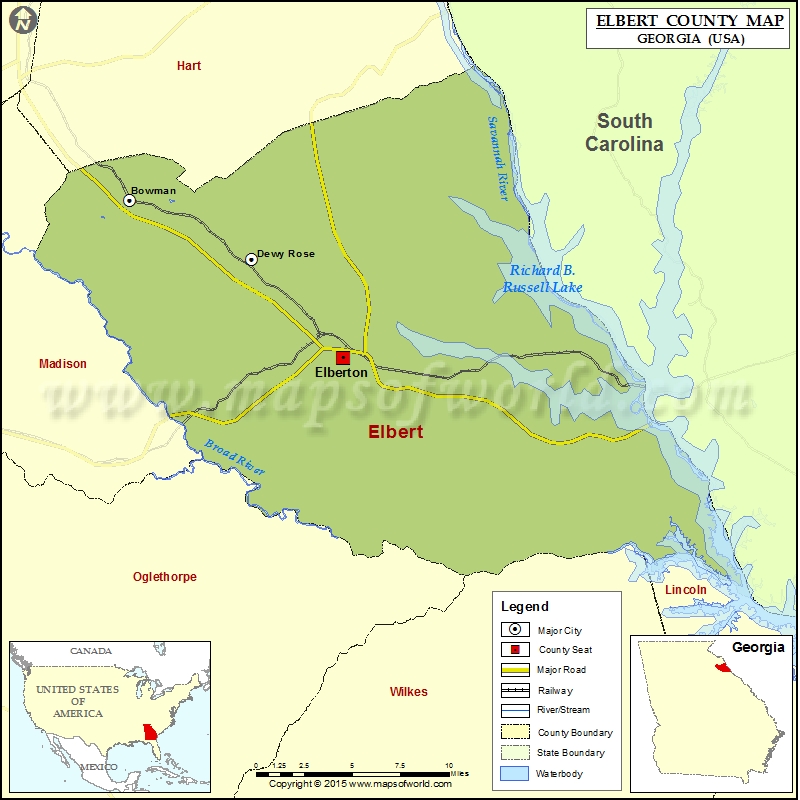 Elbert County Map, Map of Elbert County
