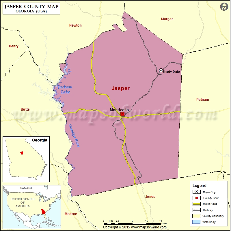 Jasper County Map, Map of Jasper County
