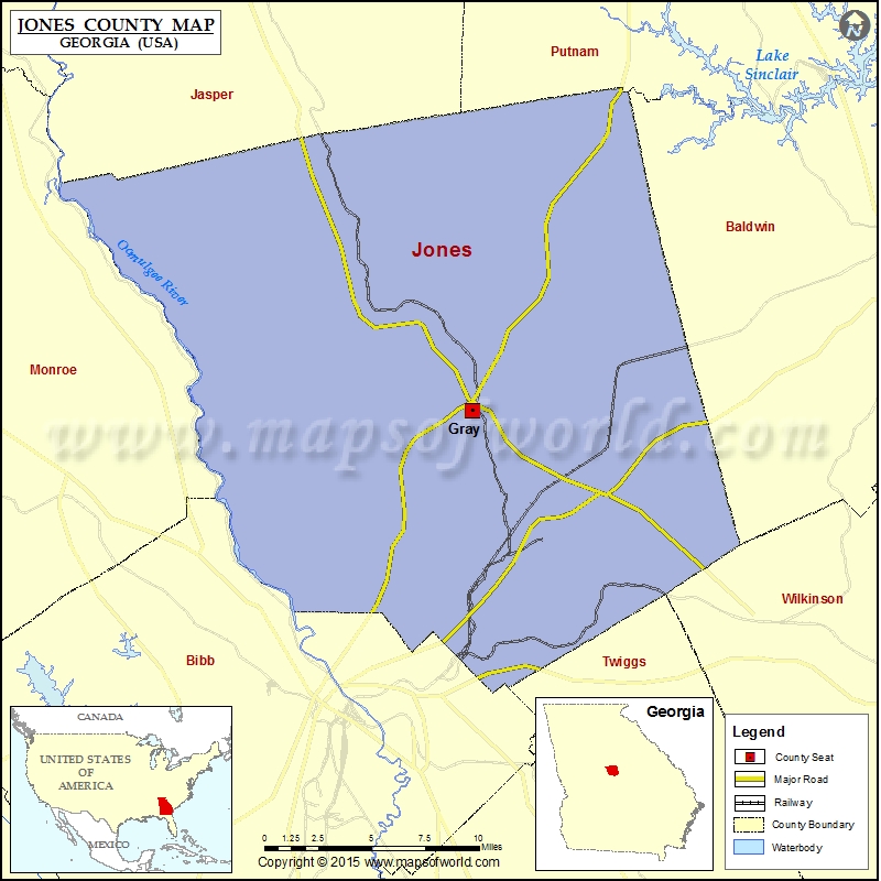 Jones County Map, Map of Jones County