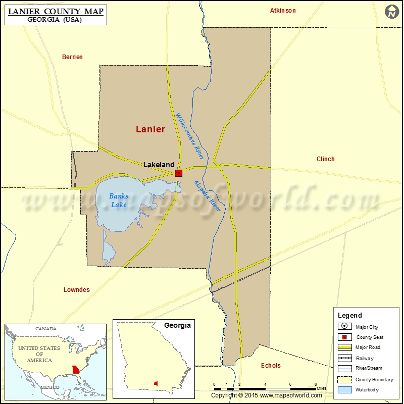 Lanier County Map, Map of Lanier County