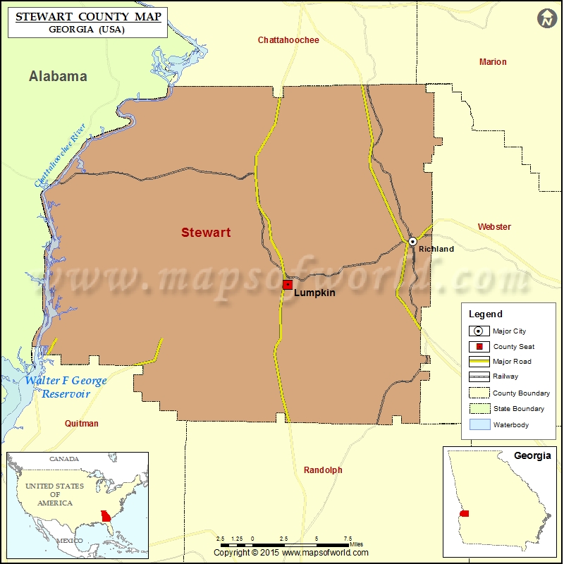 Stewart County Map, Map of Stewart County