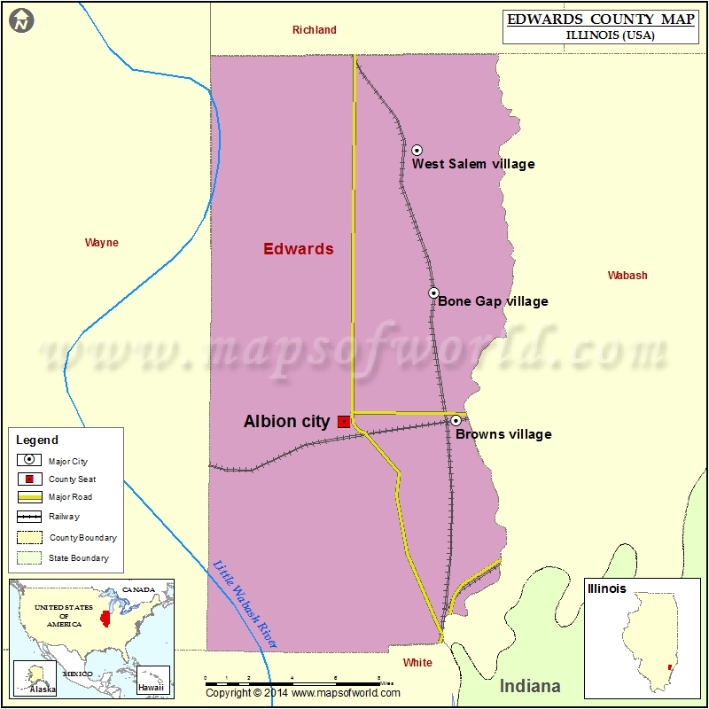 Edwards County Map, Illinois