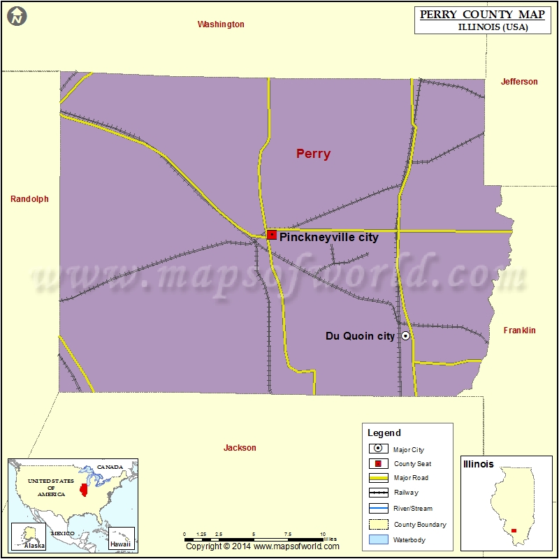 Perry County Map, Illinois