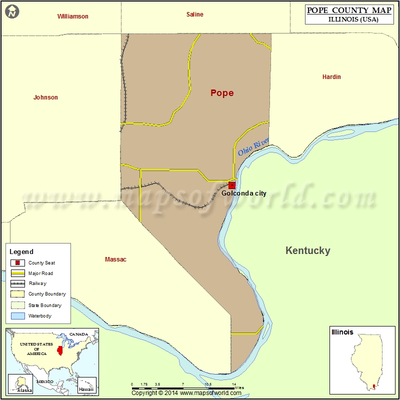 Pope County Map, Illinois