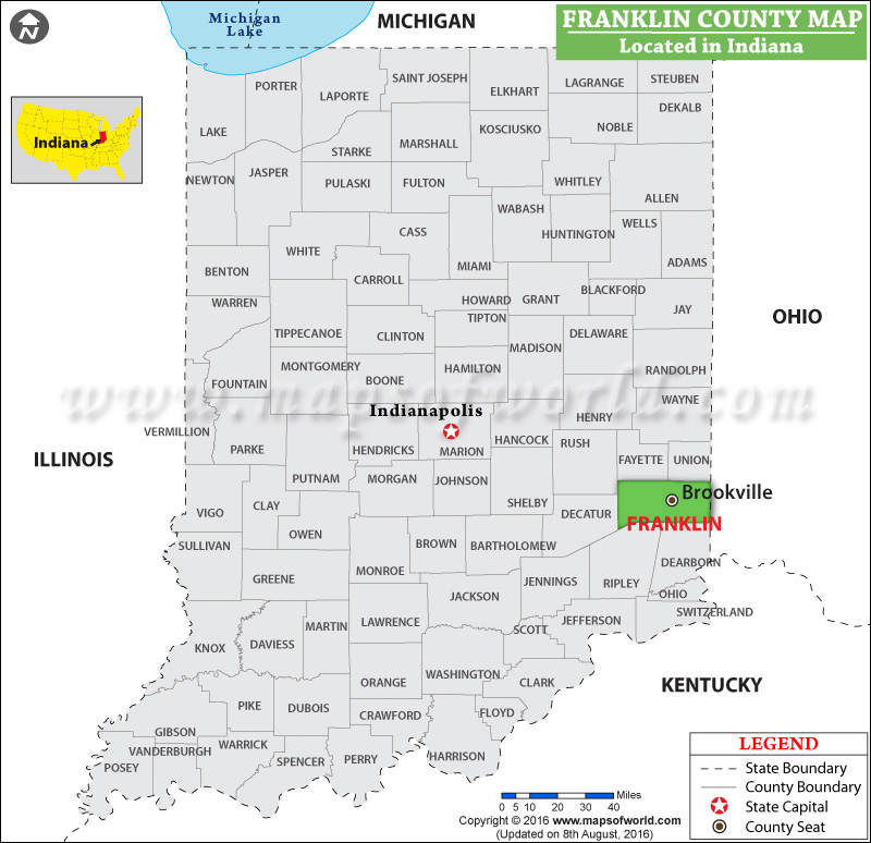 Franklin County Map, Indiana