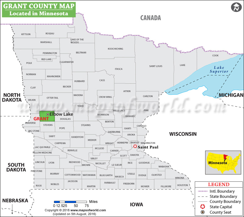 Grant County Map, Minnesota