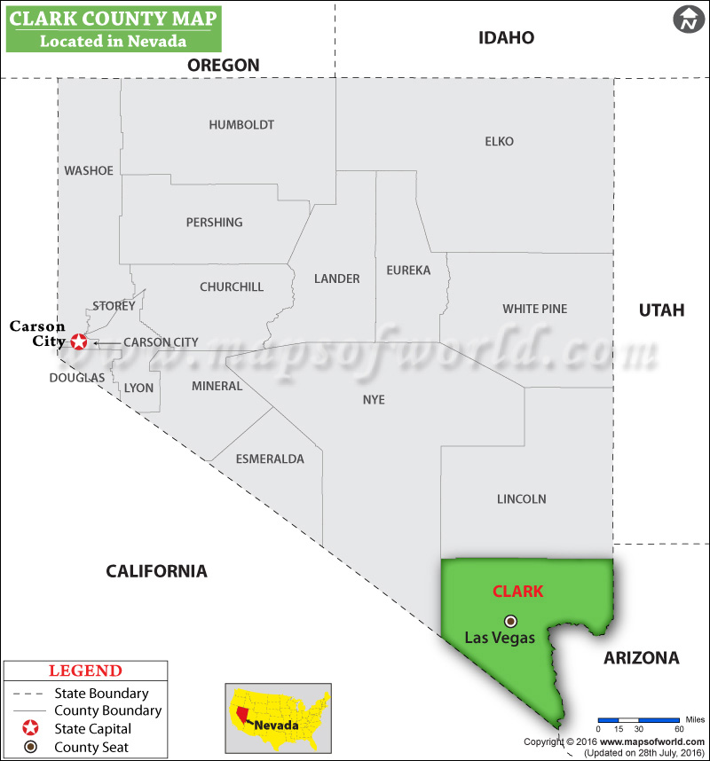Clark County Nevada Map, Map of Clark County