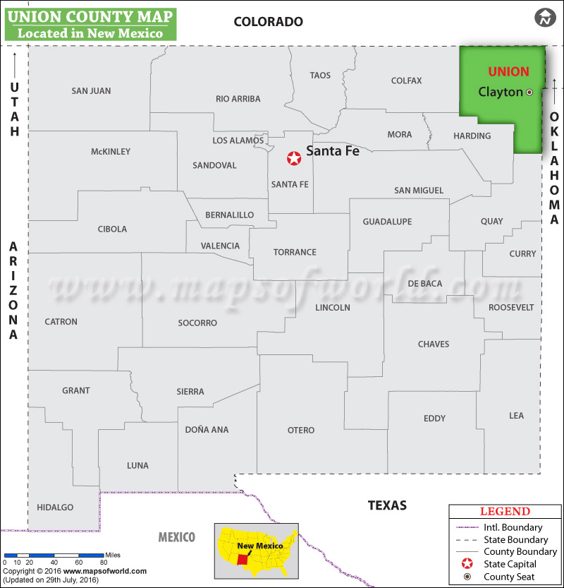 Union County Map, New Mexico