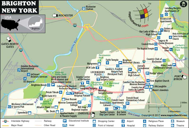 Map of Brighton City, New York