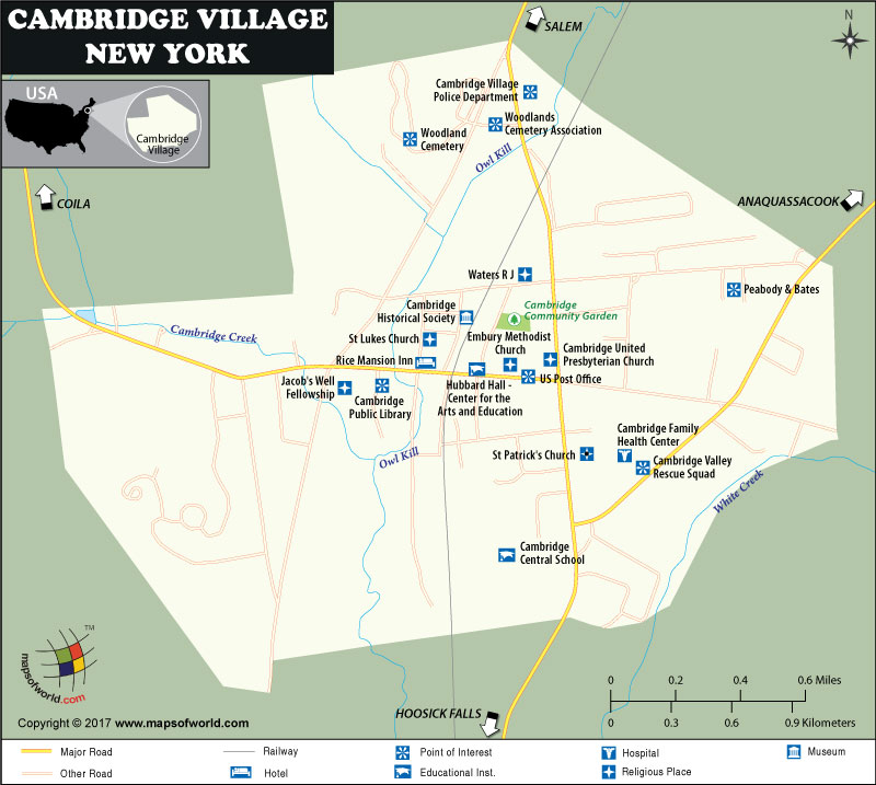 Map of Cambridge Village, New York