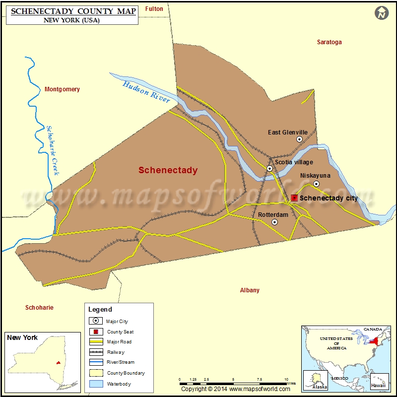 Schenectady County Map Map of Schenectady County New York