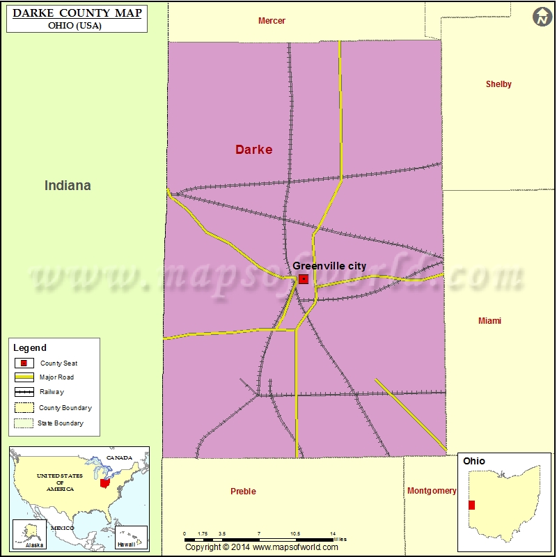 Darke County Map, Darke County Ohio