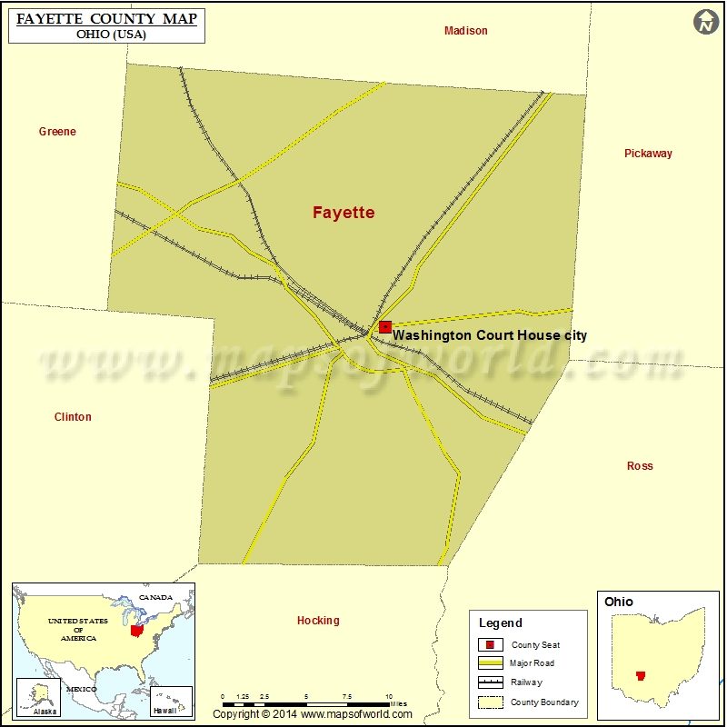 Fayette County Map, Fayette County Ohio
