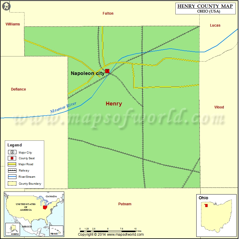 Henry County Map, Map of Henry County Ohio