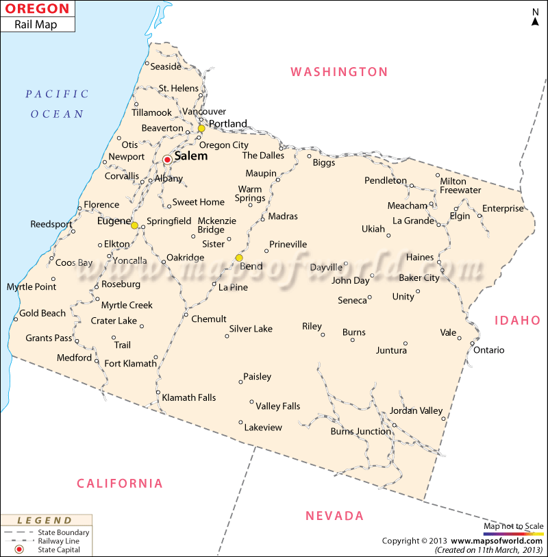 Oregon Railroad Map