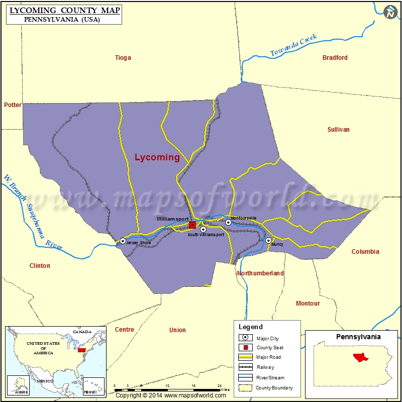 County Map, Pennsylvania