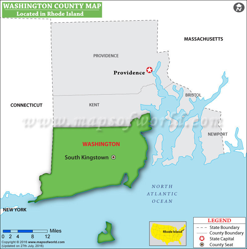 Washington County Map, Rhode Island