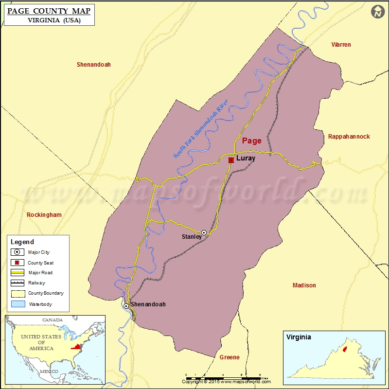 Page County Map, Virginia