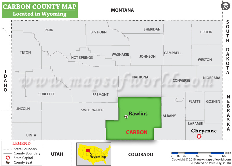 Carbon County Map, Wyoming