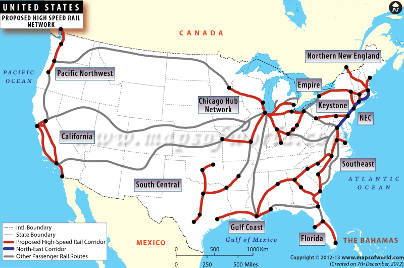US High Speed Rail Map