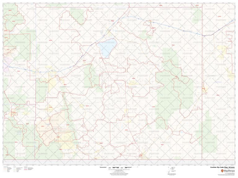 Cochise County Az Zip Code Map With Cities And Roads Cochise Zip Code Map, Arizona Cochise County Zip Codes