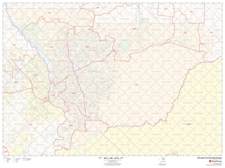 Muscogee County Zip Code Map