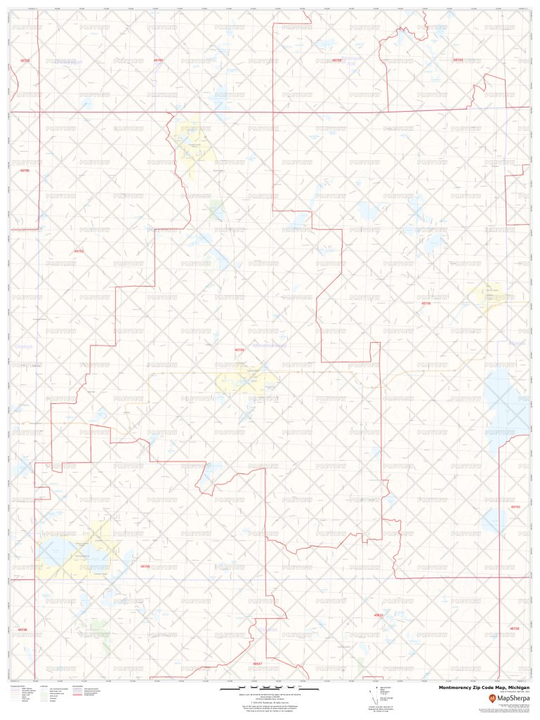 Montmorency Zip Code Map, Michigan Montmorency County Zip Codes